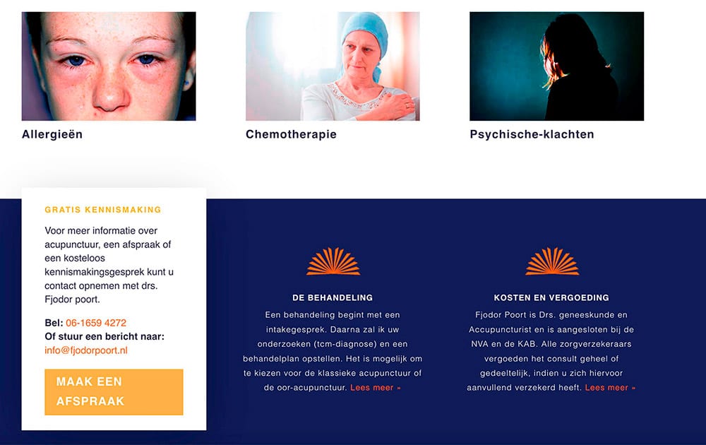 Développement de l'image de marque du site web Acupuncture-Zwolle